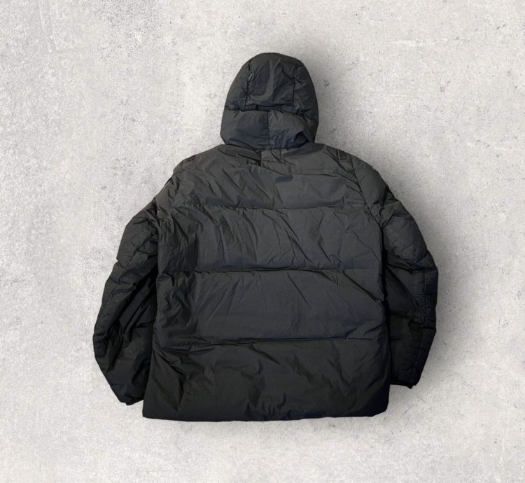 Stone Island Garment Dyed Crinkle Rep Down Jacket Black