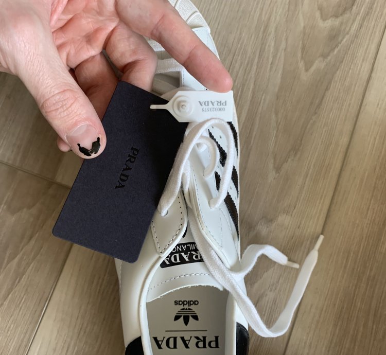 Prada Adidas White Black Superstar Sneakers