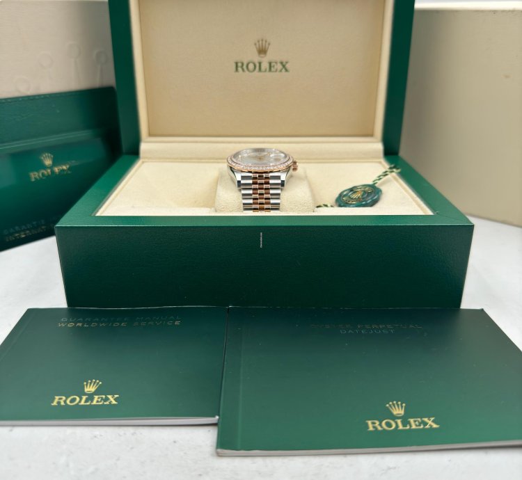 Rolex Datejust 36 36mm Mother Of Pearl Mop Dial Diamond Bezel Two Tone Jubilee 126281rbr Unworn