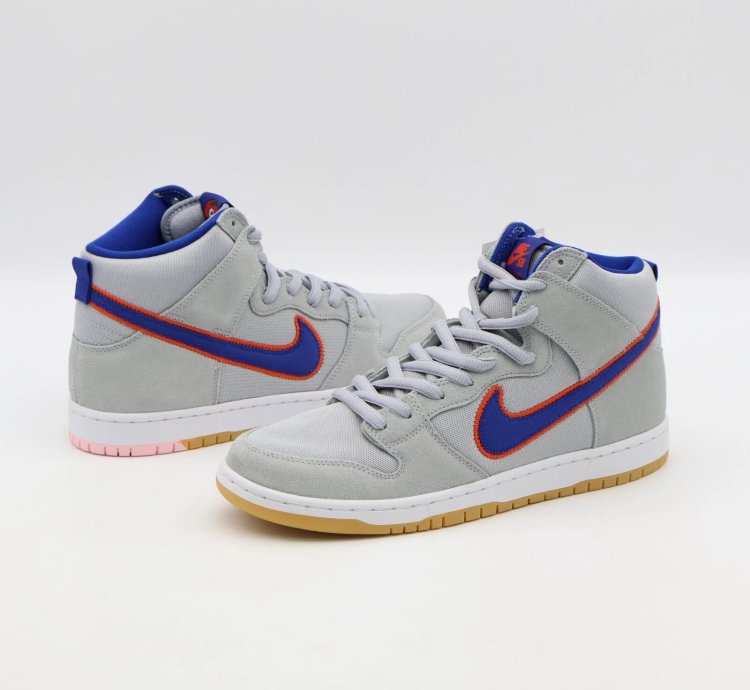 Dh7155-001 Nike Dunk High Sb New York Mets Rush Blue Orange Cloud Gray