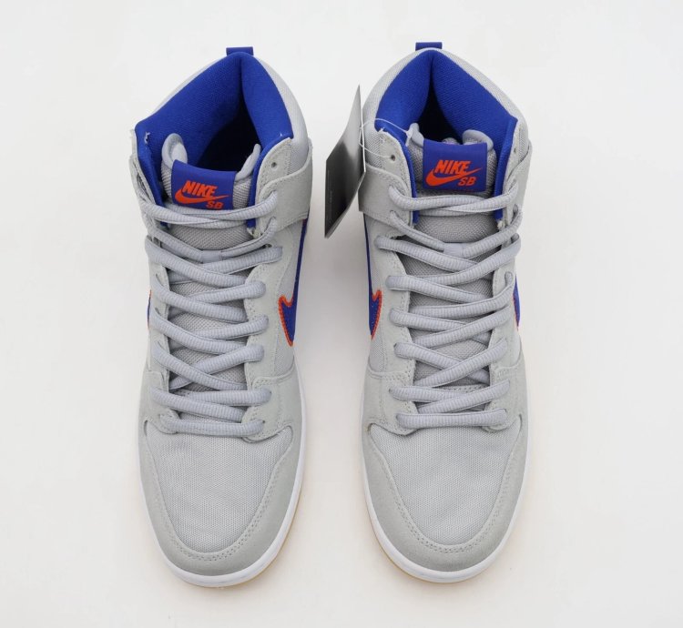 Dh7155-001 Nike Dunk High Sb New York Mets Rush Blue Orange Cloud Gray