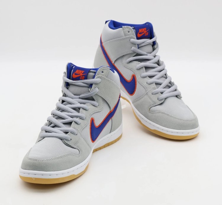 Dh7155-001 Nike Dunk High Sb New York Mets Rush Blue Orange Cloud Gray