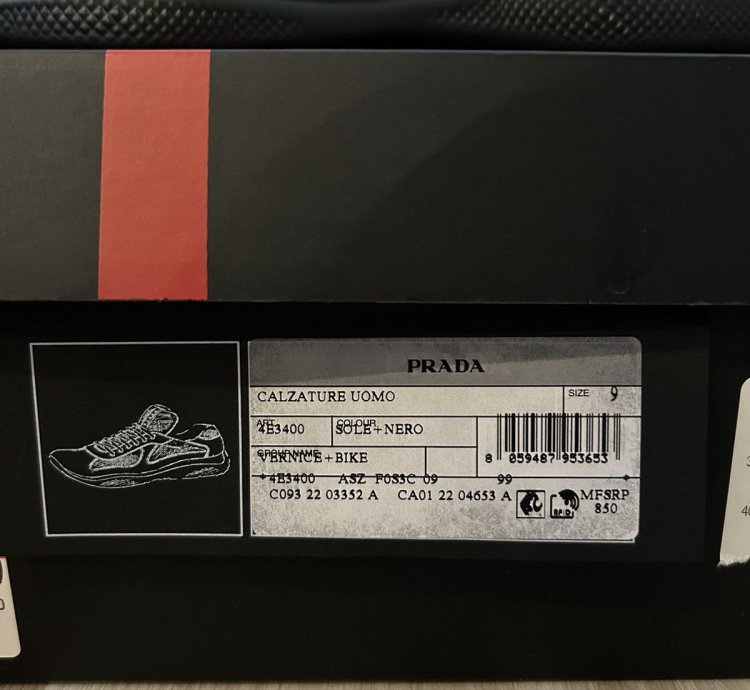Prada America Cup Black Yellow Patent Sneakers 9uk 10us