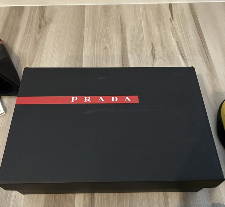 Prada America Cup Black Yellow Patent Sneakers 9uk 10us