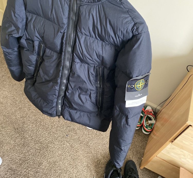Stone Island Garment Dyed Crinkle Reps Ny Down Jacket