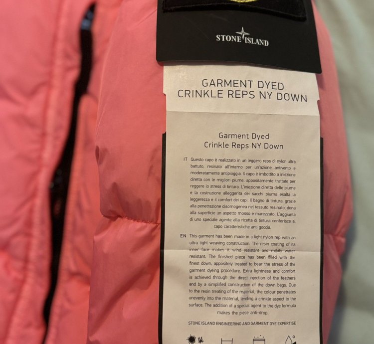 Stone Island Garment Dyed Crinkle Reps Ny Down Jacket New