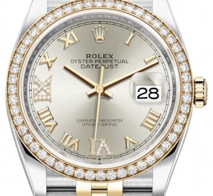 Rolex Datejust 36 36mm Silver Vi Ix Roman Jubilee 126283rbr 2023
