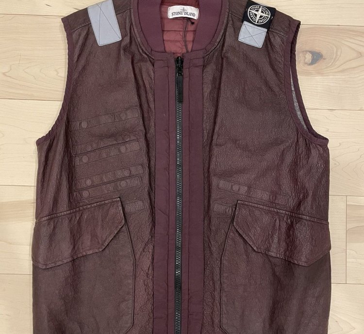 Stone Island Garment Dyed Leather Dyneema Vest