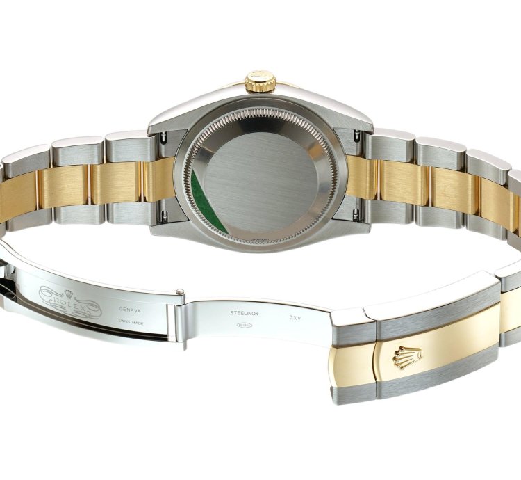 Rolex Datejust 36 36mm Steel Yellow Gold White Mop Diamond Dial Oyster Bracelet