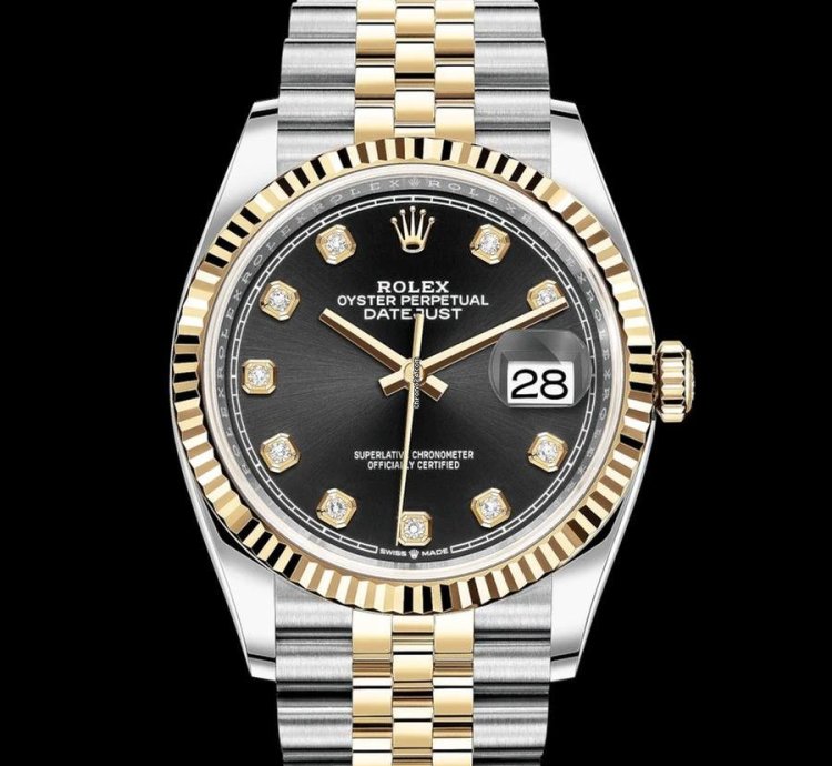 Rolex Datejust 36 Black Diamond Set Dial - Jubilee Bracelet