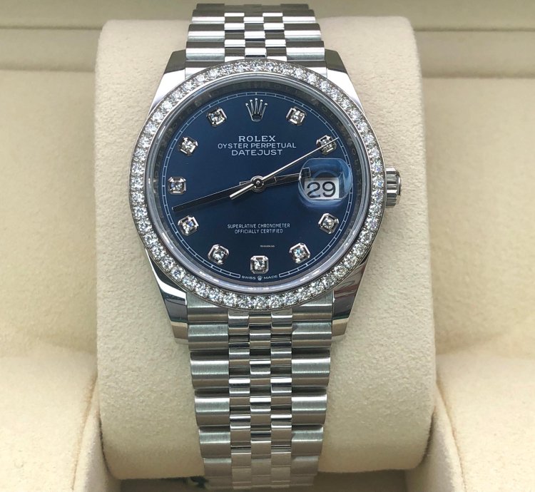 Rolex Datejust 36 Blue Diamond Dial Jubilee