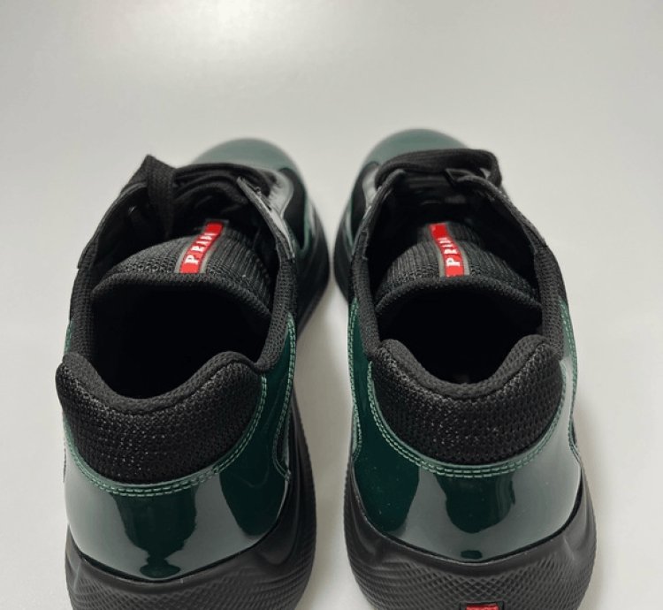 Prada America Cup Low-top Sneakers Black Green Men Uk 11