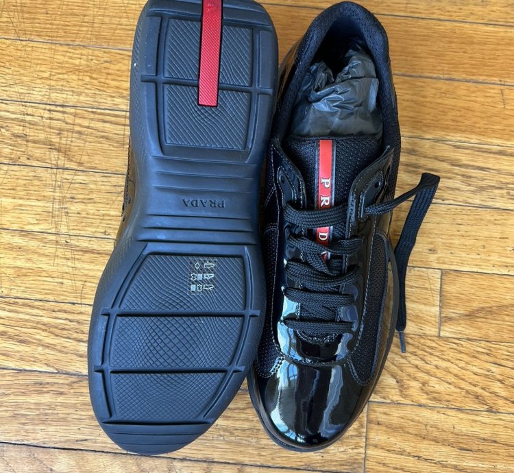 Prada America Cup Patent Leather Sneaker