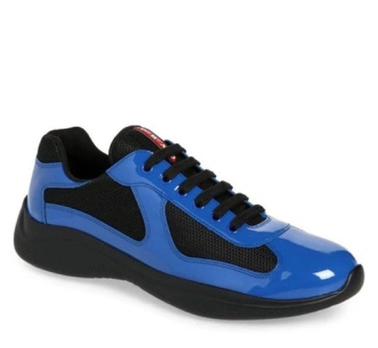 Prada America Cup Patent Technical Fabric Sneakers Black