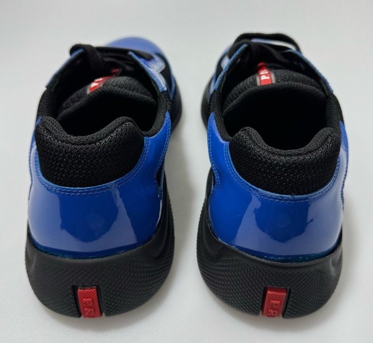 Prada America Cup Patent Technical Fabric Sneakers Black
