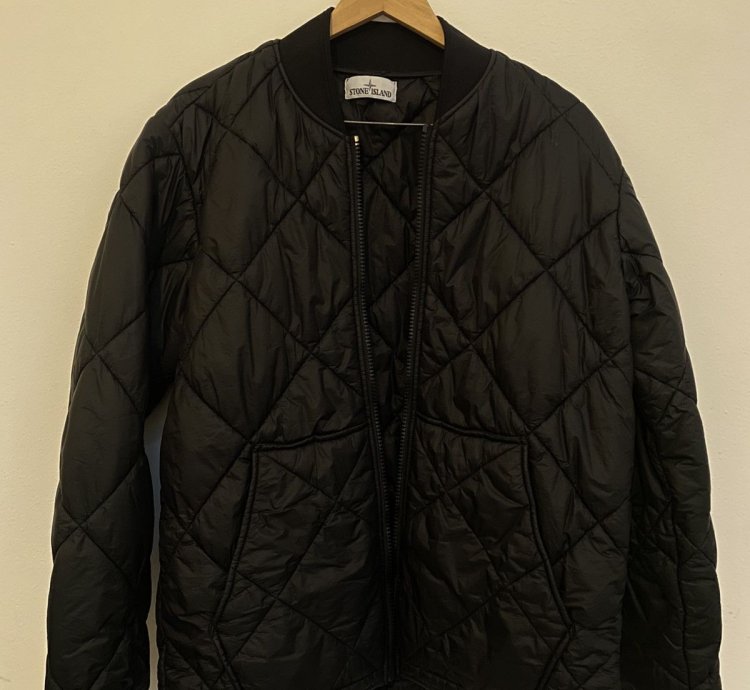 Stone Island Garment Dyed Quilted Micro Yarn Charcoal Q1424