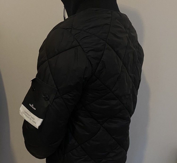 Stone Island Garment Dyed Quilted Micro Yarn Charcoal Q1424