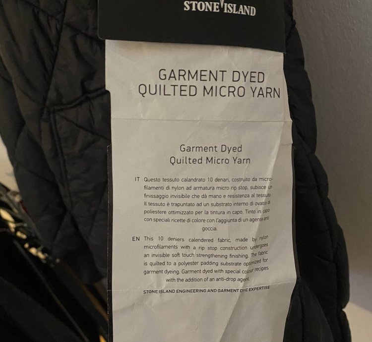Stone Island Garment Dyed Quilted Micro Yarn Charcoal Q1424