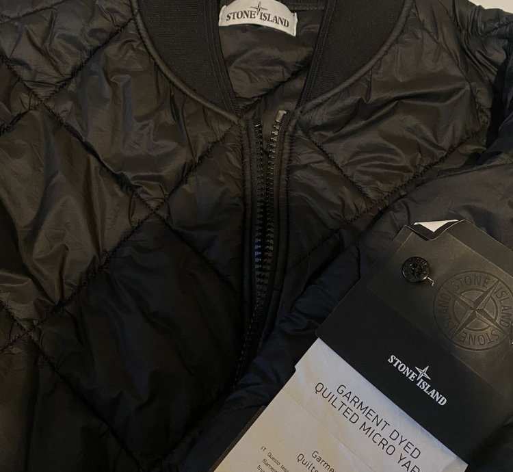 Stone Island Garment Dyed Quilted Micro Yarn Charcoal Q1424