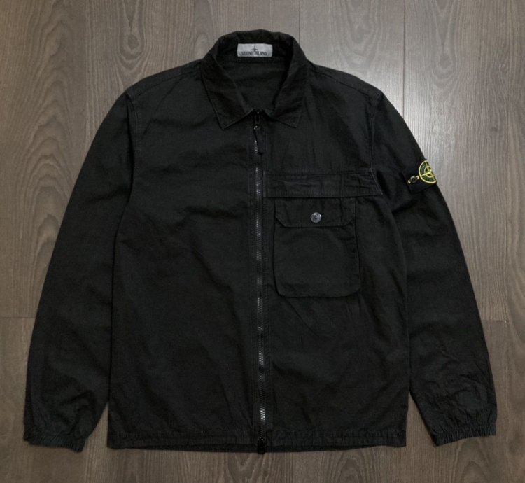 Stone Island Garment Dyed Zip Overshirt Jacket New