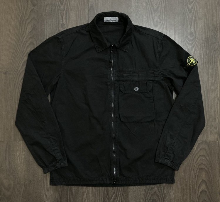 Stone Island Garment Dyed Zip Overshirt Jacket New