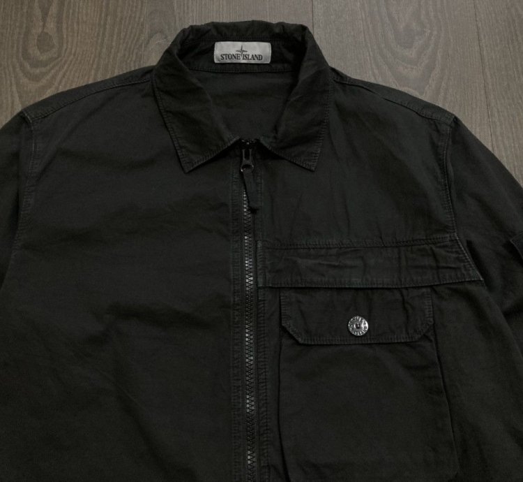 Stone Island Garment Dyed Zip Overshirt Jacket New