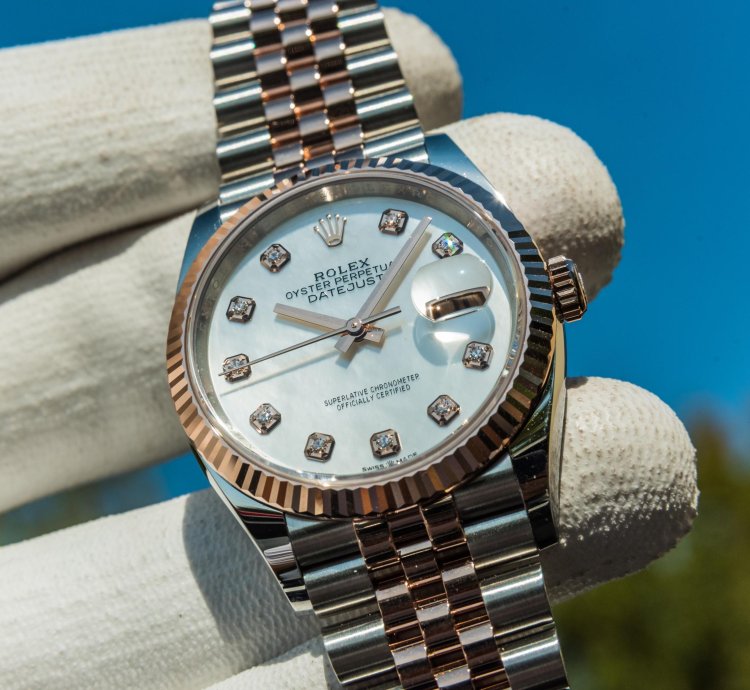 Rolex Datejust 36 Mother Of Pearl Dial - Everose Gold Steel Jubilee Bracelet