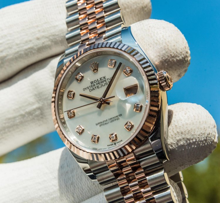 Rolex Datejust 36 Mother Of Pearl Dial - Everose Gold Steel Jubilee Bracelet