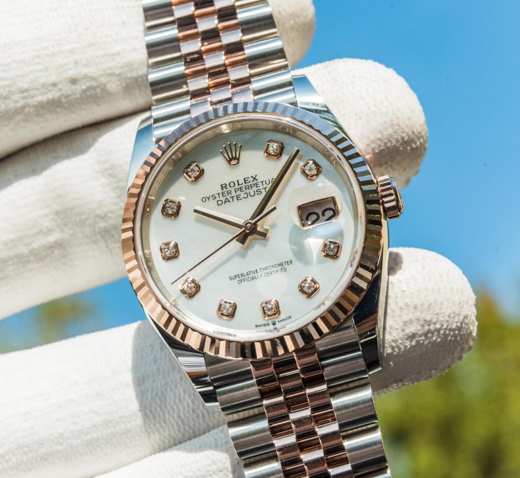 Rolex Datejust 36 Mother Of Pearl Dial - Everose Gold Steel Jubilee Bracelet
