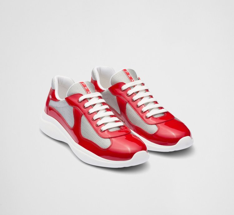Prada America Cup Sneakers Red White