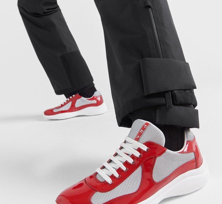 Prada America Cup Sneakers Red White