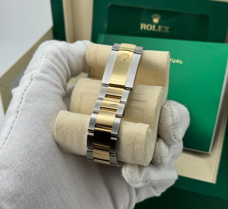 Rolex Datejust 36 New 2023 Black Diamond Dial Diamond Bezel Two Tone Yellow Gold Oyster