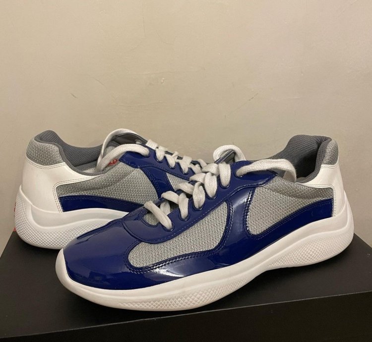 Prada America Cup Sneakers Us 7 prada 6royal Blue Silver