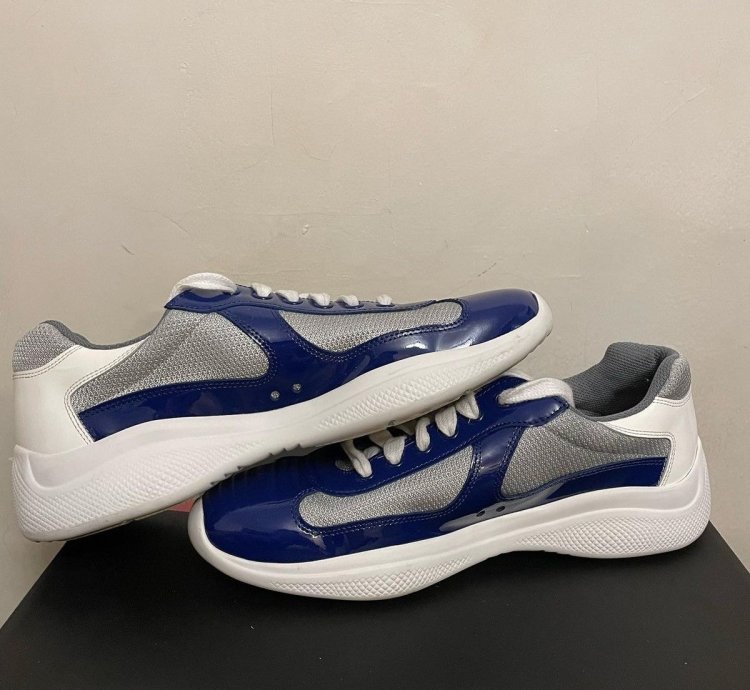 Prada America Cup Sneakers Us 7 prada 6royal Blue Silver