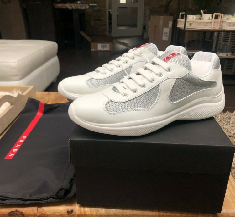 Prada America Cup White Leather Sneakers New Uk 6 5