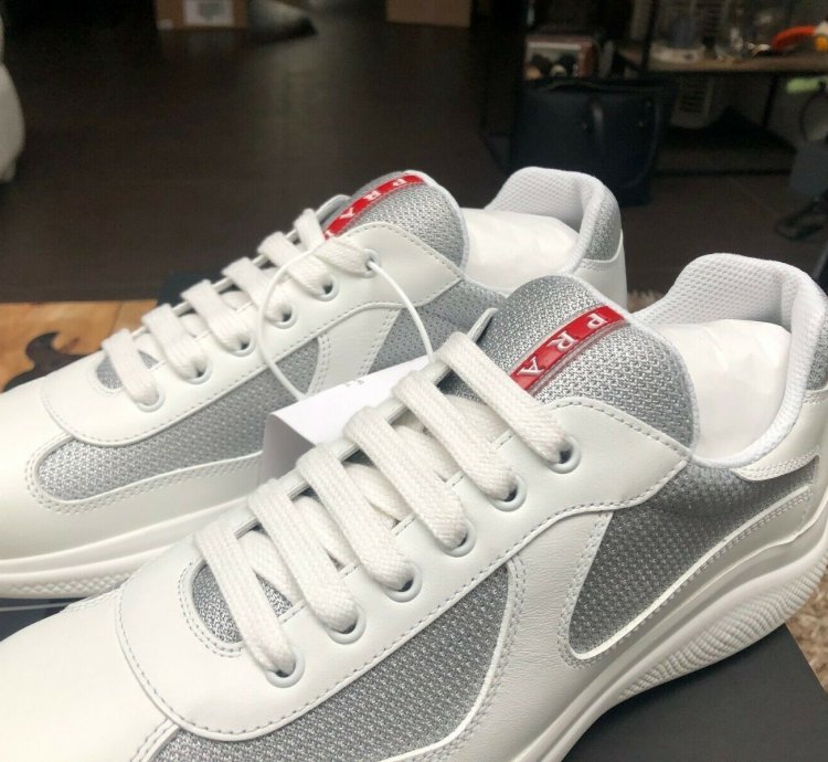 Prada America Cup White Leather Sneakers New Uk 6 5
