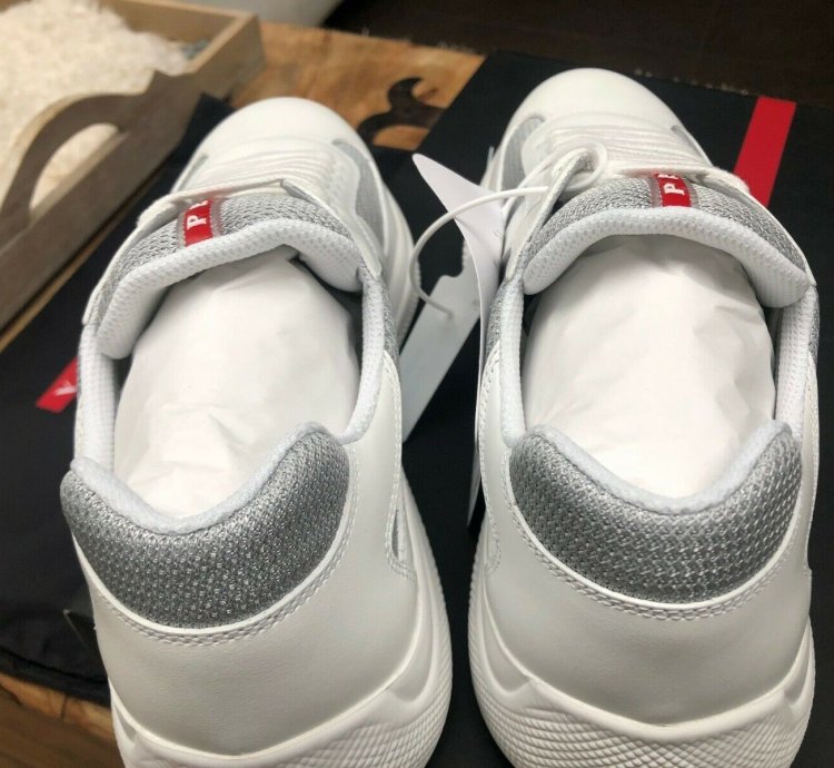 Prada America Cup White Leather Sneakers New Uk 6 5