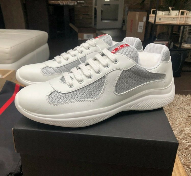 Prada America Cup White Leather Sneakers New Uk 6 5