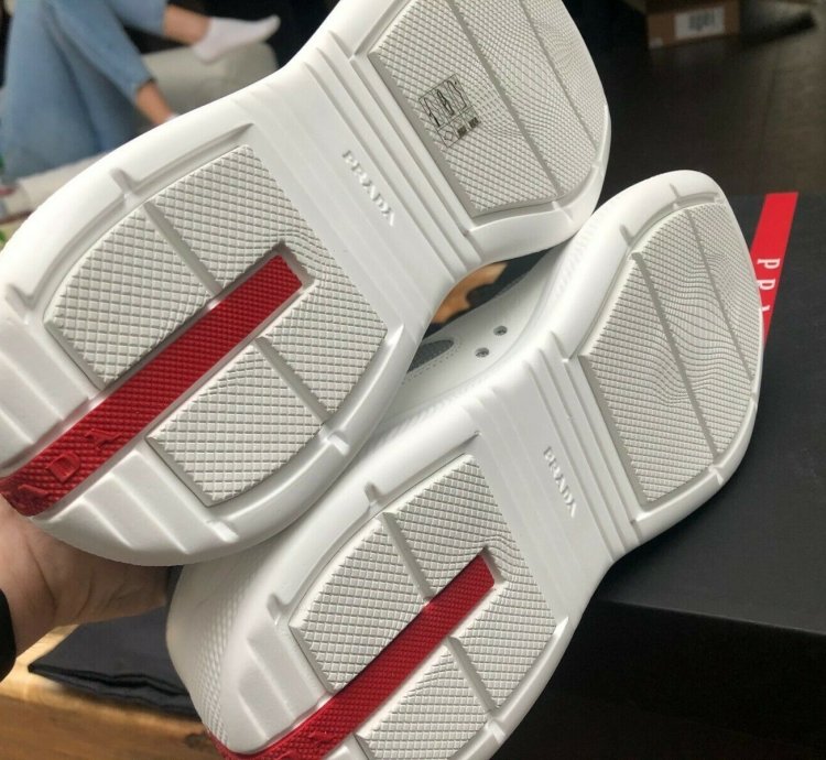 Prada America Cup White Leather Sneakers New Uk 6 5