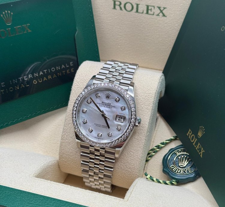 Rolex Datejust 36 New 2023 Mother Of Pearl Diamond Dial Diamond Bezel Stainless Steel Jubilee