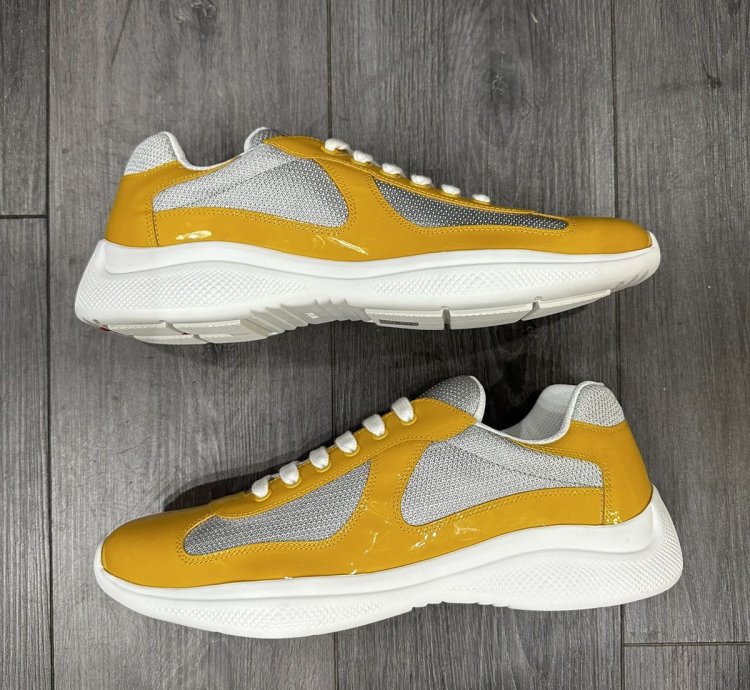 Prada America Cup Yellow Sneaker Size 10