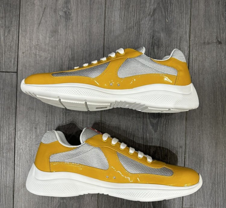 Prada America Cup Yellow Sneaker Size 10