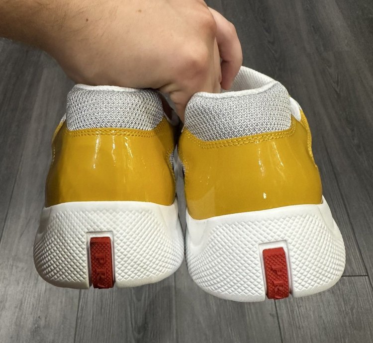 Prada America Cup Yellow Sneaker Size 10