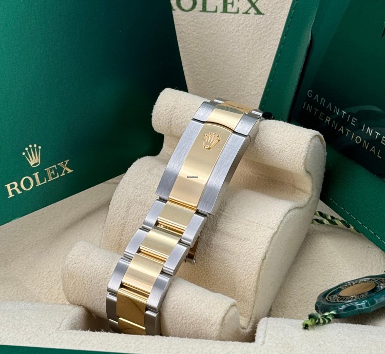 Rolex Datejust 36 New 2024 Black Diamond Dial Diamond Bezel Two Tone Yellow Gold Oyster