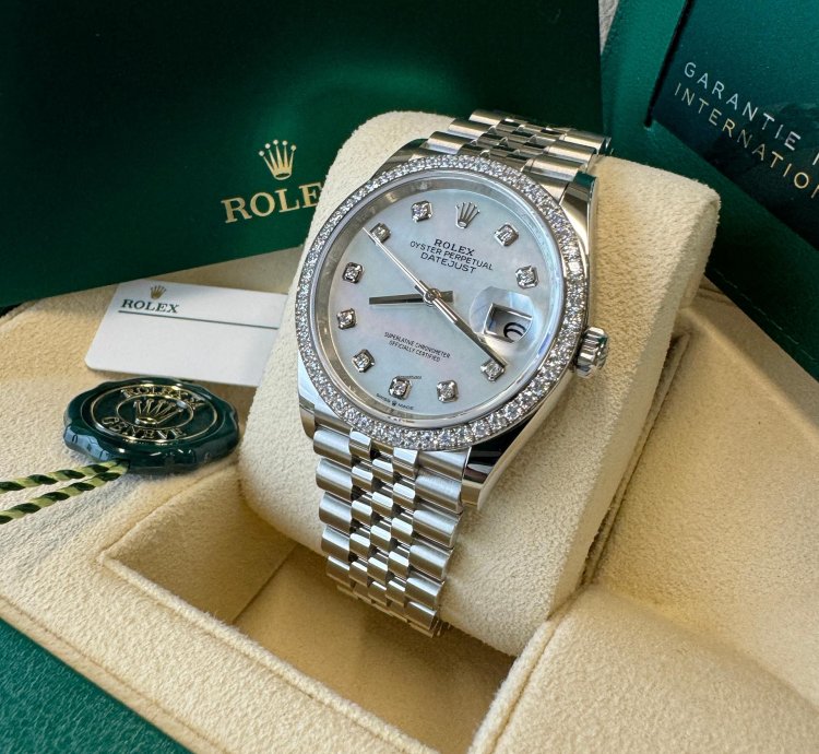 Rolex Datejust 36 New 2024 Mother Of Pearl Diamond Dial Diamond Bezel Stainless Steel Jubilee