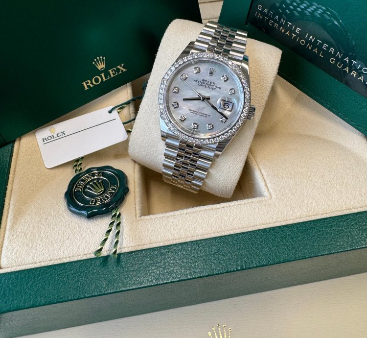 Rolex Datejust 36 New 2024 Mother Of Pearl Diamond Dial Diamond Bezel Stainless Steel Jubilee