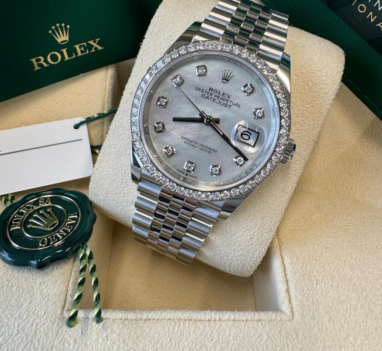 Rolex Datejust 36 New 2024 Mother Of Pearl Diamond Dial Diamond Bezel Stainless Steel Jubilee