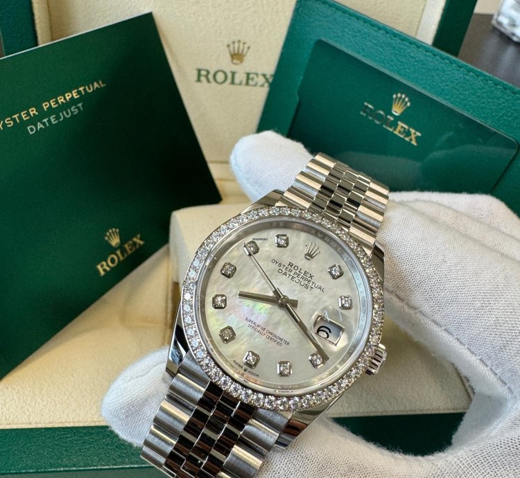 Rolex Datejust 36 New 2024 Mother Of Pearl Diamond Dial Diamond Bezel Stainless Steel Jubilee