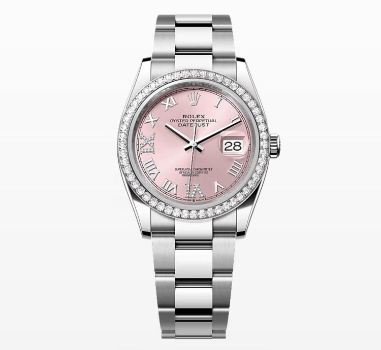 Rolex Datejust 36 New 2024 Pink Roman Pave69 Diamond Dial Diamond Bezel Stainless Steel Oyster