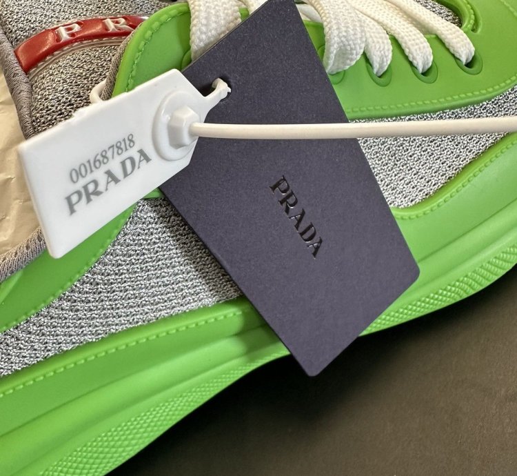 Prada American Cup Green Rubber Sneakers Size 43